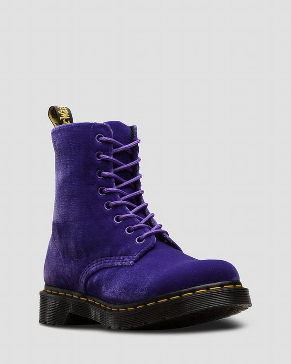 Dr Martens Dámské Kotníkové Boty 1460 Pascal Velvet Fialové, CZ-280751